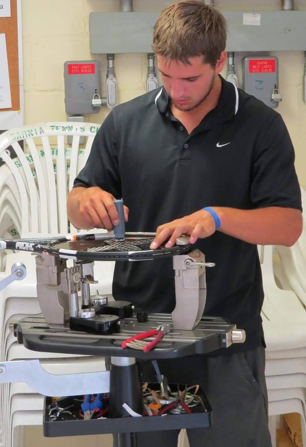 Stringing at the Sarnia Tennis Club